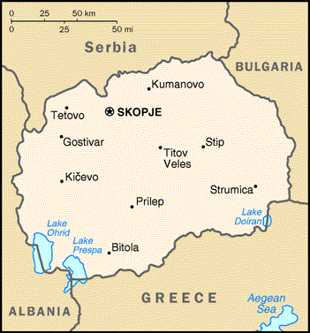 villes carte du macedonie